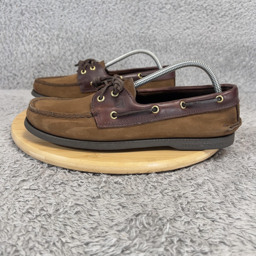 Sperry Top-Sider Authentic Original 2-Eye Boat Shoes Men's Size 9M Brown Leather